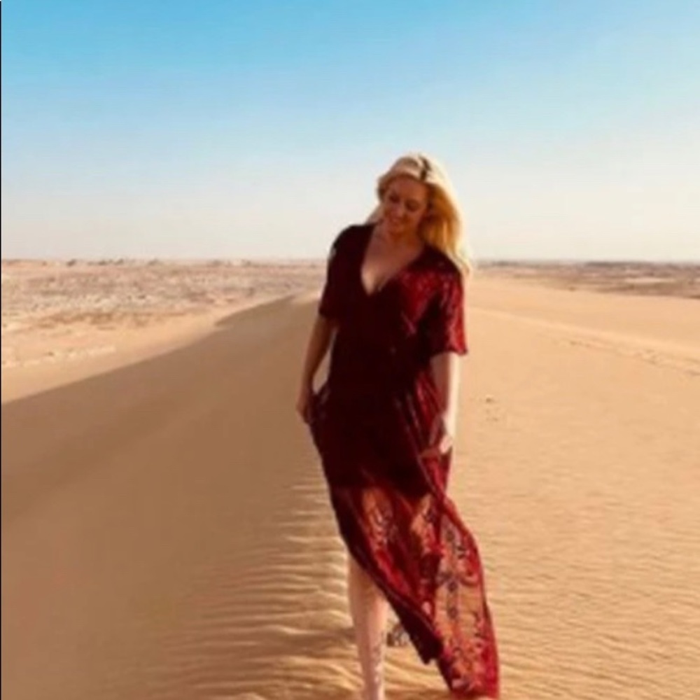 Showpo burgundy boho dress